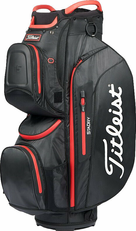Чантa за голф Titleist Cart 15 StaDry Black/Black/Red Чантa за голф