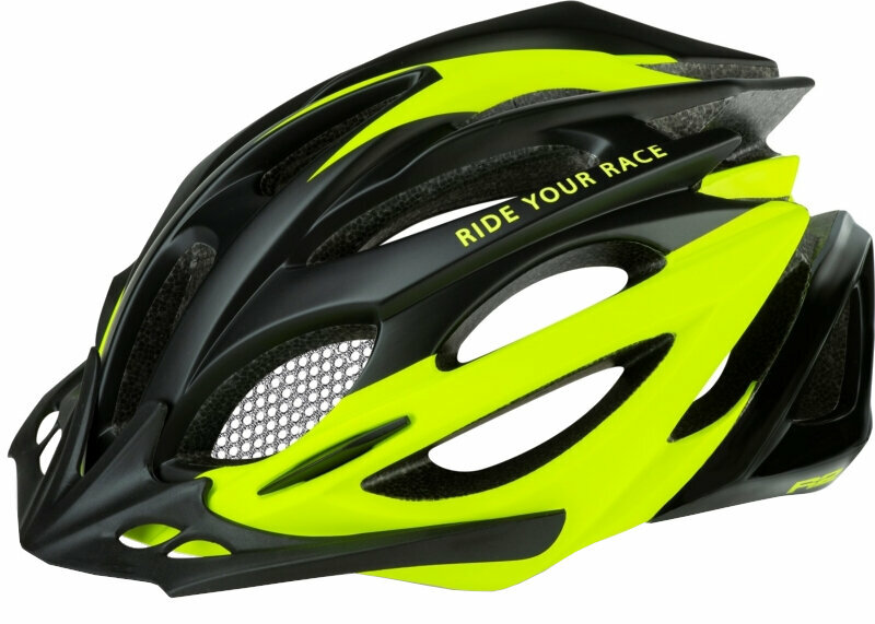 Capacete de bicicleta R2 Pro-Tec Helmet Black/Fluo Yellow M Capacete de bicicleta