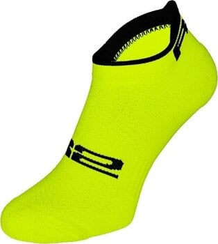 Meias de ciclismo R2 Tour Bike Socks Neon Yellow/Black S Meias de ciclismo - 1