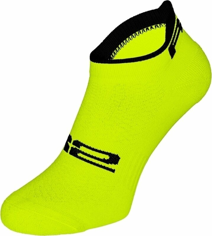 Kerékpáros zoknik R2 Tour Bike Socks Neon Yellow/Black L Kerékpáros zoknik