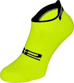 Kerékpáros zoknik R2 Tour Bike Socks Neon Yellow/Black L Kerékpáros zoknik - 1