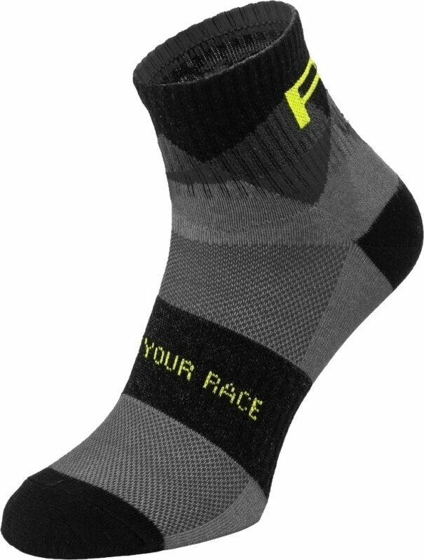 Чорапи за колоездене R2 Moon Bike Socks Black/Grey M Чорапи за колоездене