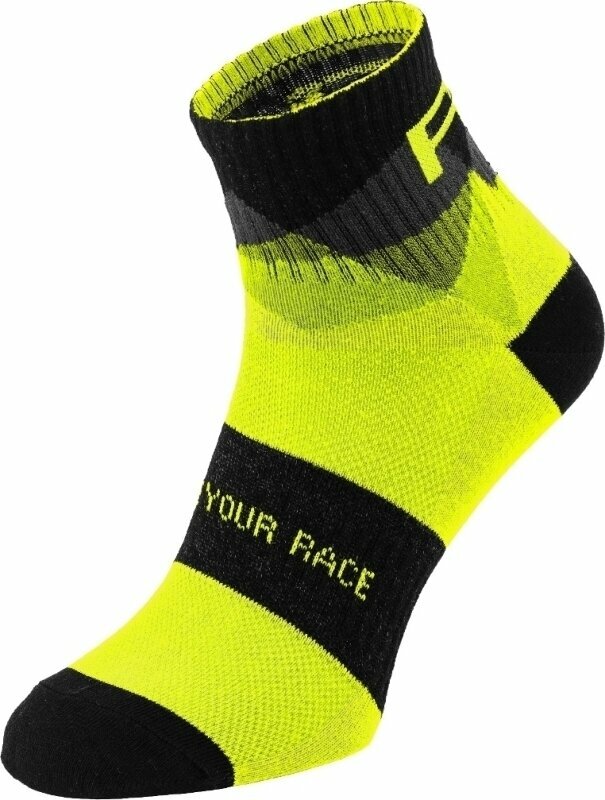 Biciklistički čarape R2 Moon Bike Socks Black/Neon Yellow L Biciklistički čarape