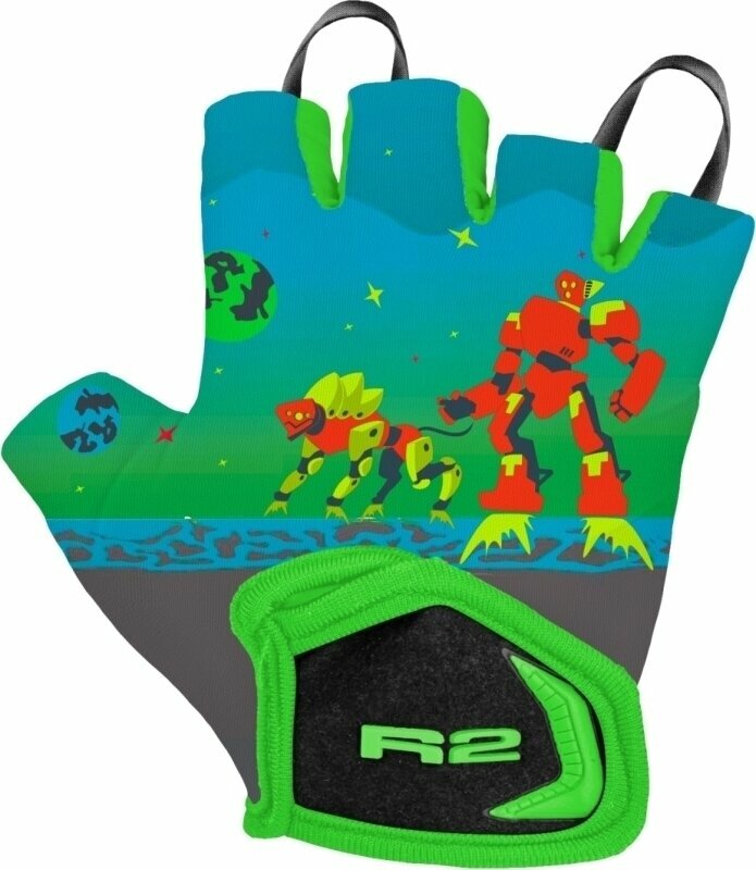 Cyklistické rukavice R2 Voska Bike Gloves Green/Blue Orange 4 roky Cyklistické rukavice