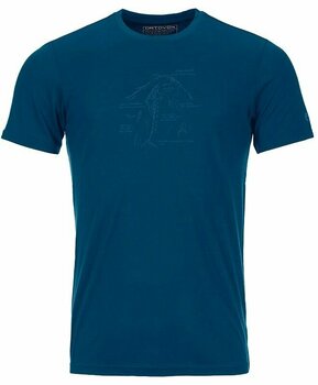 Outdoorové tričko Ortovox 120 Tec Lafatscher Topo T-Shirt M Petrol Blue XL Tričko - 1