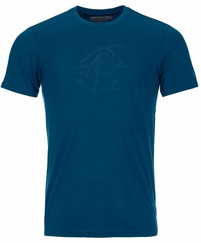 Ortovox 120 Tec Lafatscher Topo T-Shirt M Petrol Blue 2XL