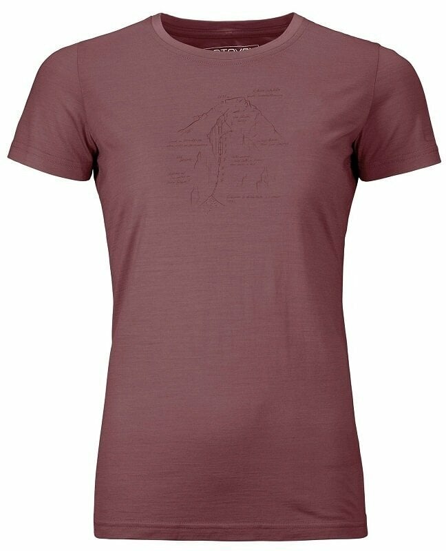 Koszula outdoorowa Ortovox 120 Tec Lafatscher Topo T-Shirt W Mountain Rose L Koszula outdoorowa