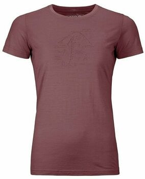 Outdoorové tričko Ortovox 120 Tec Lafatscher Topo T-Shirt W Mountain Rose L Outdoorové tričko - 1