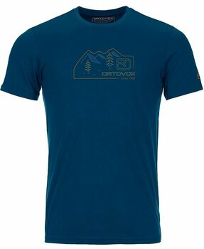Udendørs T-shirt Ortovox 140 Cool Vintage Badge T-Shirt M Petrol Blue L T-shirt - 1
