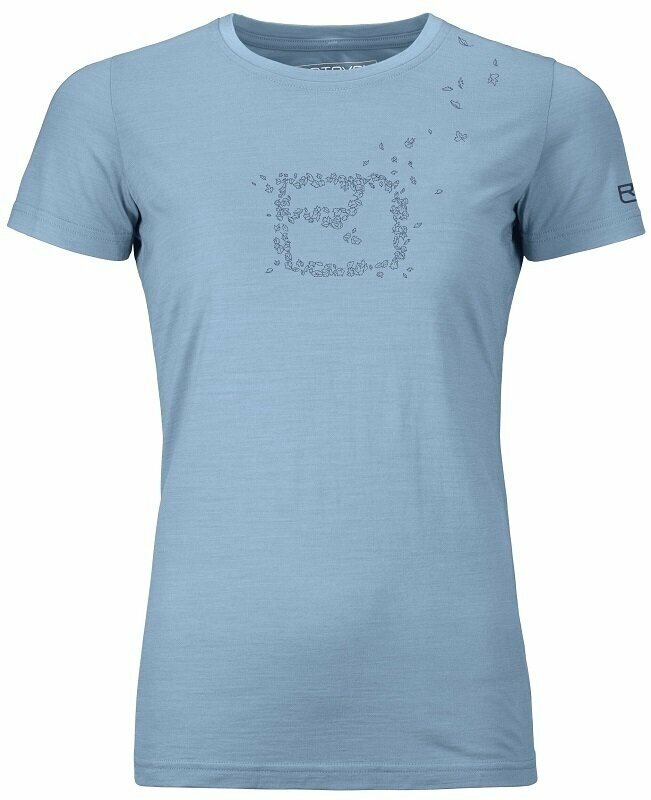 Friluftsliv T-shirt Ortovox 150 Cool Leaves T-Shirt W Light Blue Blend L Friluftsliv T-shirt