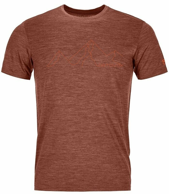 Outdoorové tričko Ortovox 150 Cool Mountain Face T-Shirt M Orange Blend S Tričko Outdoorové tričko