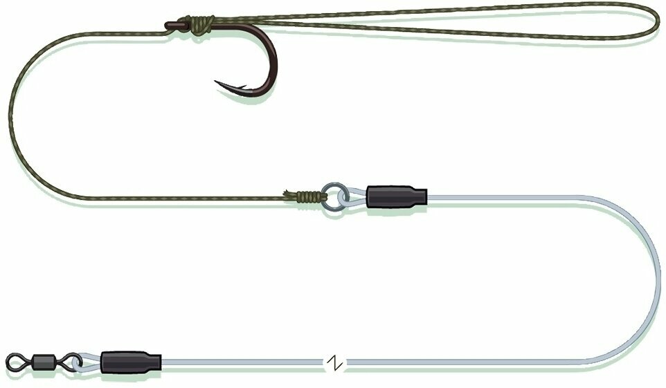Fishing Line MADCAT Combi Pellet Rig Green-Transparent 0,80 mm # 1 55 cm