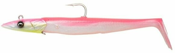 Rubber kunstaas Savage Gear Sandeel V2 Pink Pearl Silver 12 cm 22 g - 1