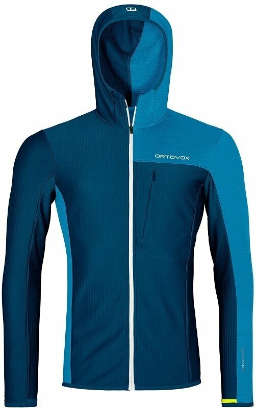Ortovox Pulóver Fleece Light Grid Hooded Jacket M Petrol Blue L