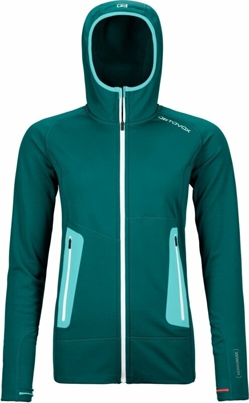 Ortovox Pulóver Fleece Light Hoody W Pacific Green XS