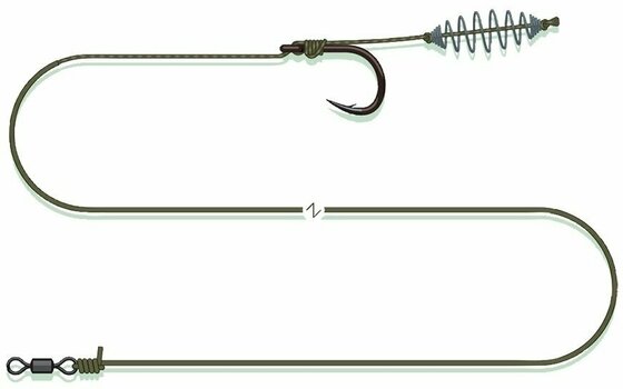 Fil de pêche MADCAT Pellet Paste Rig Green 0,75 mm-1,20 mm # 1 55 cm Crochets attachés - 1