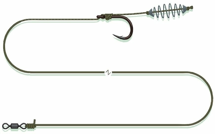 Fil de pêche MADCAT Pellet Paste Rig Green 0,90 mm-1,35 mm # 2 65 cm Crochets attachés