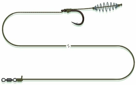 Fil de pêche MADCAT Pellet Paste Rig Green 0,90 mm-1,35 mm # 2 65 cm Crochets attachés - 1