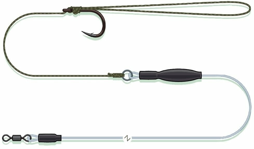 Fir pescuit MADCAT Pop-Up Pellet Rig Verde-Transparent 0,80 mm # 1 55 cm