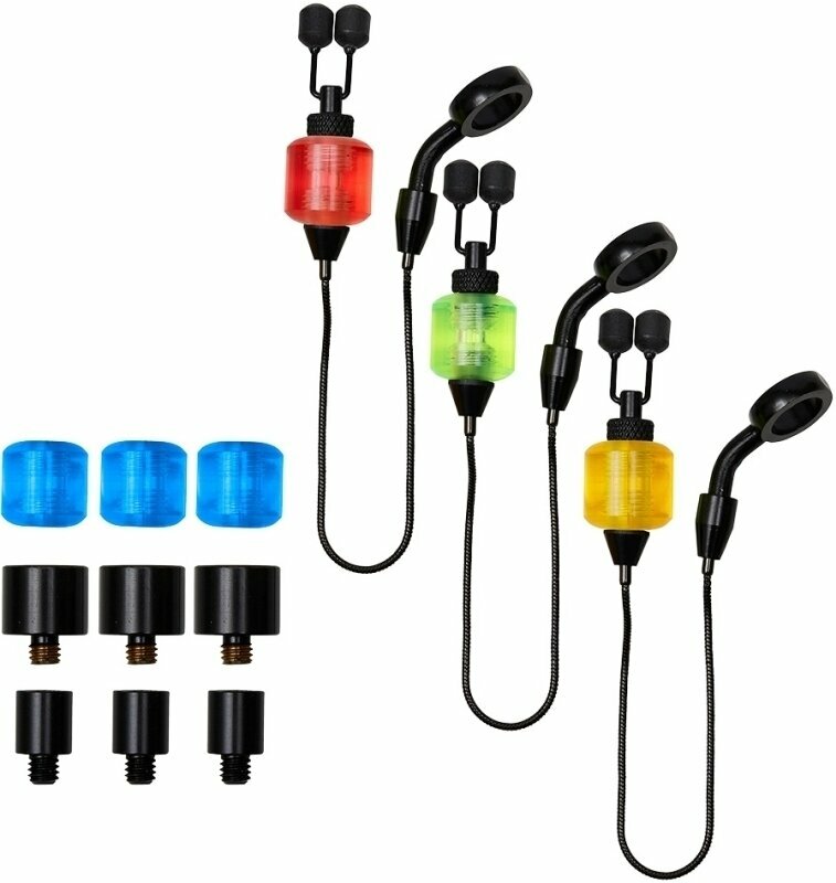Fishing Bite Alarm Prologic K1 Mini Hanger Chain Set 3 Rod Blue-Green-Red-Yellow