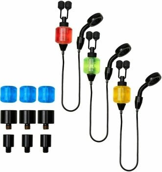 Fishing Bite Alarm Prologic K1 Mini Hanger Chain Set 3 Rod Blue-Green-Red-Yellow - 1