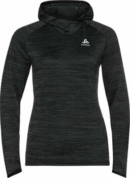 Løbe-sweatshirt Odlo Women's Run Easy Mid Layer Hoody Black Melange XS Løbe-sweatshirt - 1