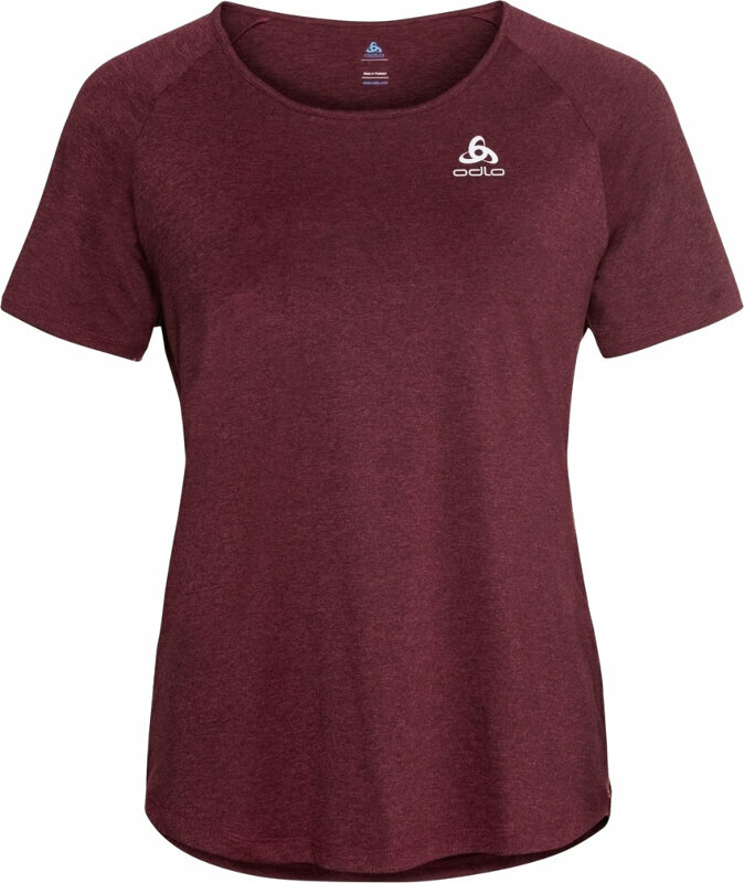 Hardloopshirt met korte mouwen Odlo Women's Run Easy T-Shirt Deep Claret Melange S Hardloopshirt met korte mouwen