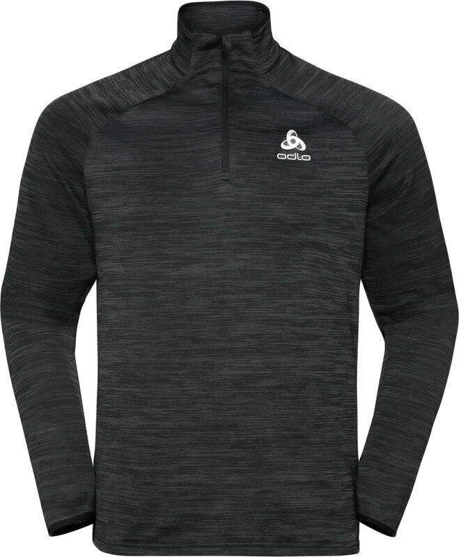 Odlo Men's Run Easy Half-Zip Long-Sleeve Mid Layer Top Black Melange L
