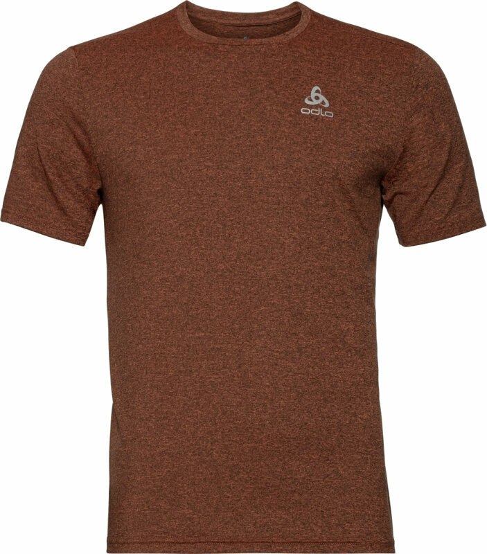 Bežecké tričko s krátkym rukávom Odlo Men's Run Easy T-Shirt Exuberant Orange Melange L Bežecké tričko s krátkym rukávom
