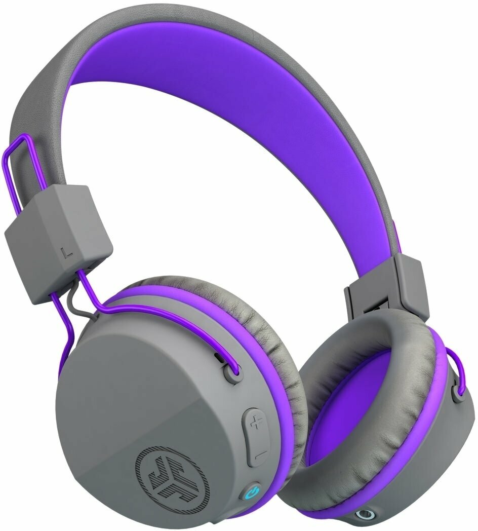Bezdrátová sluchátka na uši Jlab JBuddies Studio Kids Wireless Grey/Purple