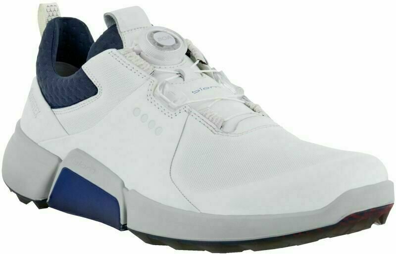 Férfi golfcipők Ecco Biom H4 BOA White/Dark Blue 45
