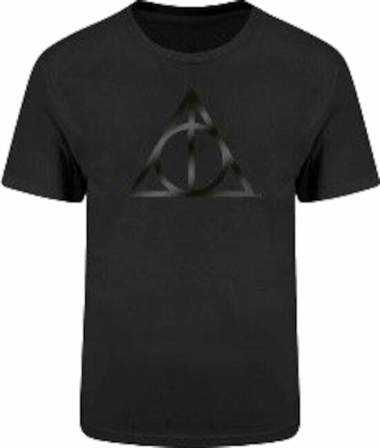 T-särk Harry Potter Deathly Hallows Black On Black Black M T-särk