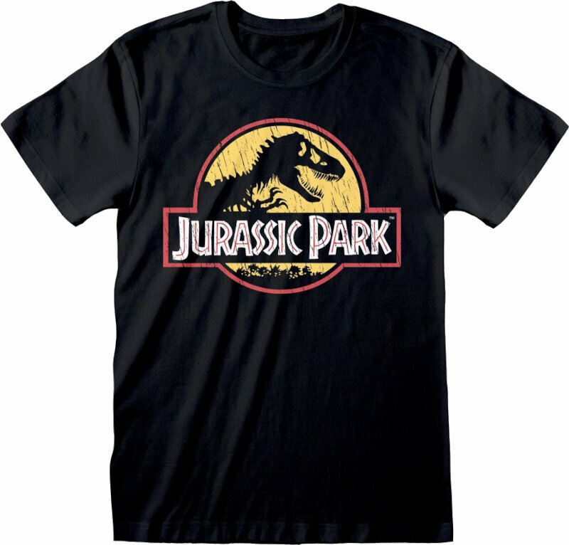 Tričko Jurassic Park Tričko Original Logo Distressed Black L
