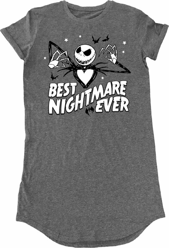 Camiseta de manga corta The Nightmare Before Christmas Camiseta de manga corta Worst Nightmare Mujer Dark Heather L