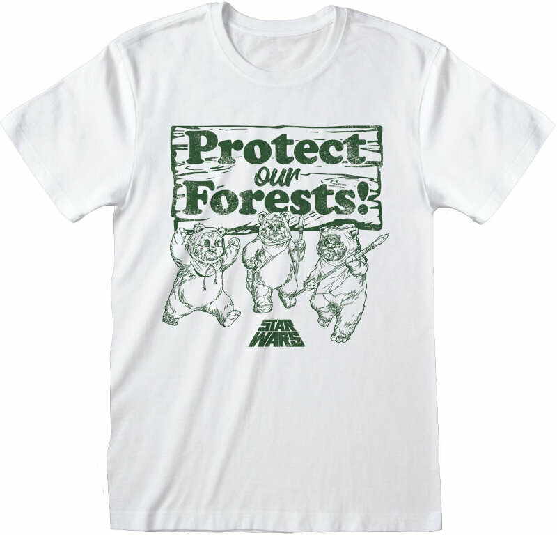T-shirt Star Wars Protect Our Forest White XL T-shirt