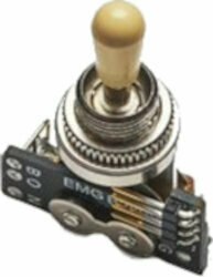 Commutateur pour les micros pickup
 EMG 3 Way Solderless Toggle Switch Beige - 1
