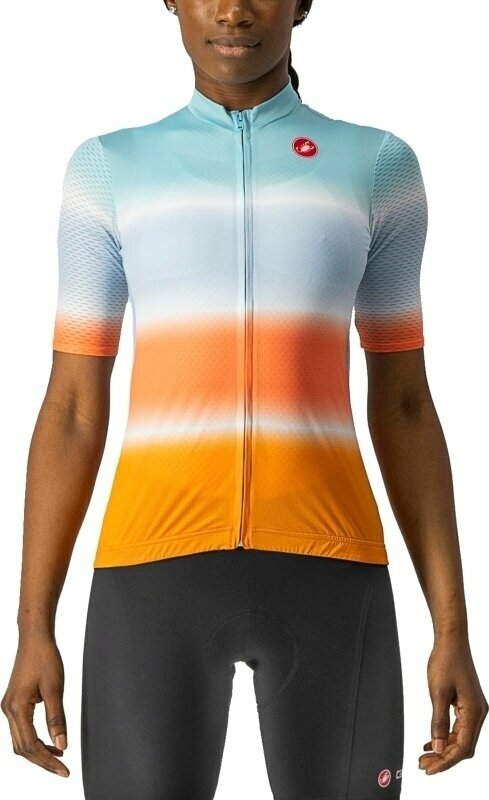 Cycling jersey Castelli Dolce W Jersey Skylight/Pop Orange S