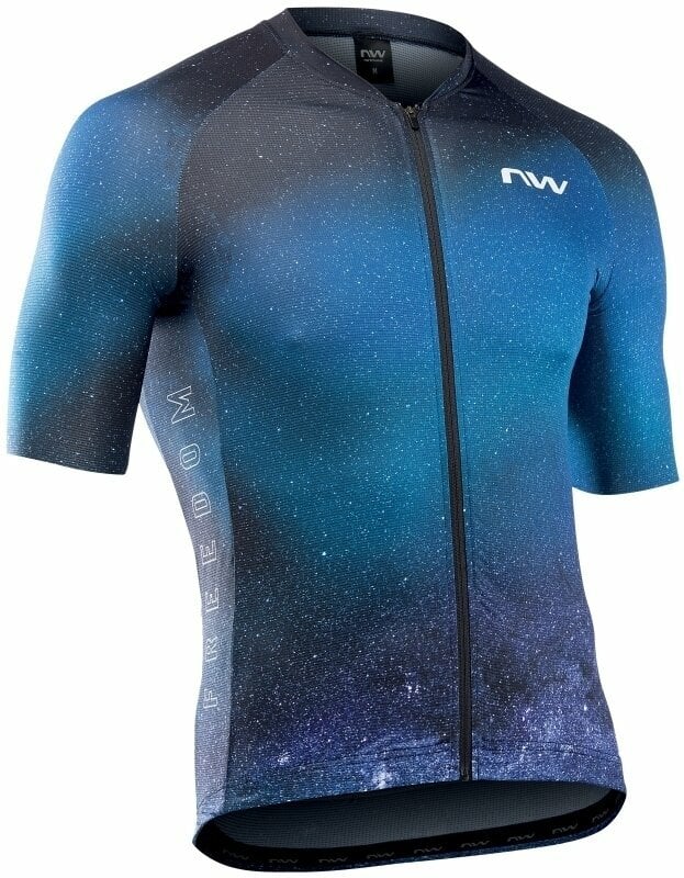 Mez kerékpározáshoz Northwave Freedom Jersey Short Sleeve Blue XL