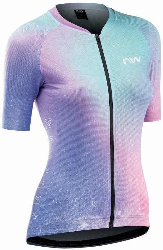Mez kerékpározáshoz Northwave Freedom Women's Jersey Short Sleeve Dzsörzi Violet/Fuchsia M