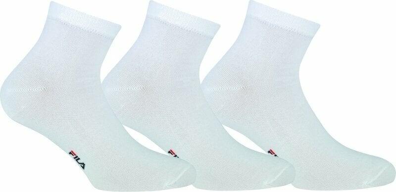 Čarape za fitnes Fila F1609 Socks Quarter 3-Pack White 43-46 Čarape za fitnes
