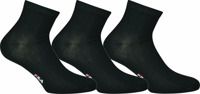 Chaussettes de fitness Fila F1609 Socks Quarter 3-Pack Black 35-38 Chaussettes de fitness