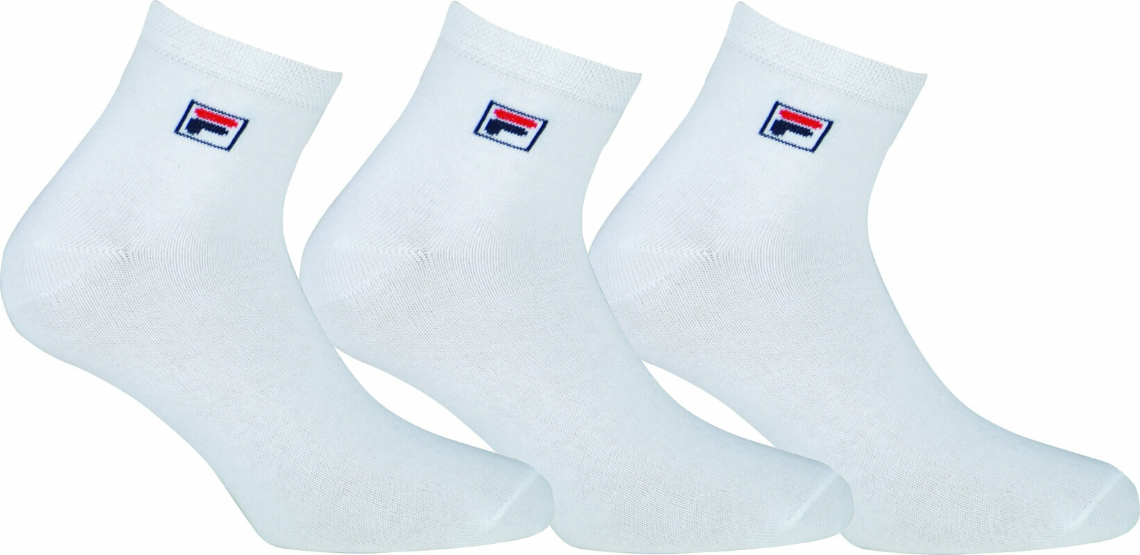 Fitness ponožky Fila F9303 Socks Quarter Plain 3-Pack White 43-46 Fitness ponožky