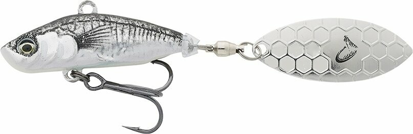 Fishing Wobbler Savage Gear 3D Sticklebait Tailspin Black Silver 6,5 cm 9 g