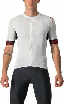 Cycling jersey Castelli Entrata VI Jersey Ivory/Light Black/Red M - 1