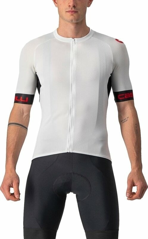 Cycling jersey Castelli Entrata VI Jersey Ivory/Light Black/Red L