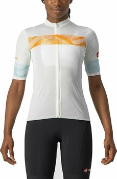Cycling jersey Castelli Fenice W Jersey Ivory/Pop Orange/Skylight S - 1