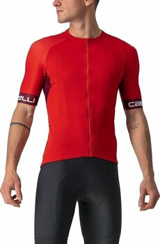 Odzież kolarska / koszulka Castelli Entrata VI Red/Bordeaux/Ivory XL - 1
