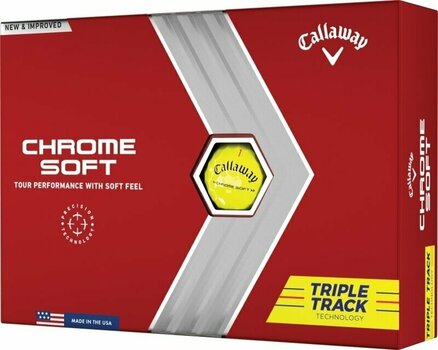 Piłka golfowa Callaway Chrome Soft 2022 Yellow Triple Track - 1