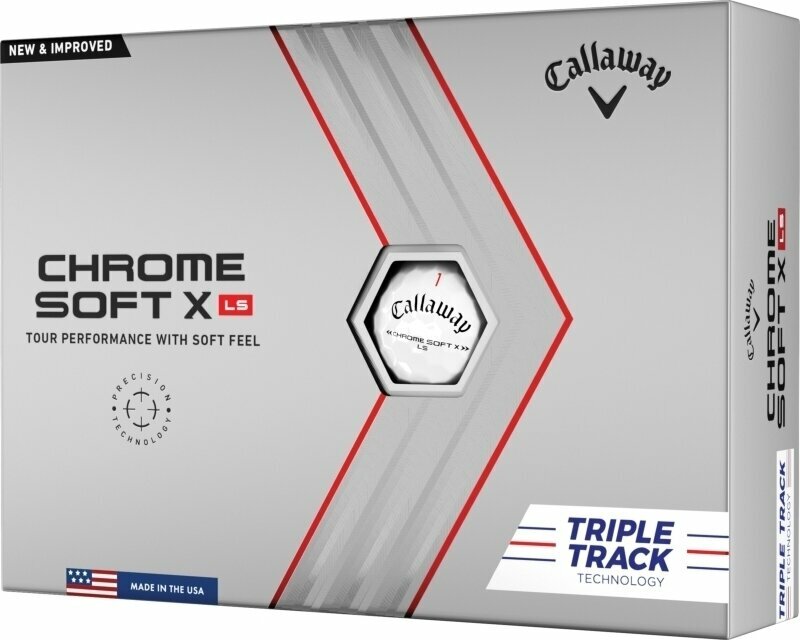 Golf žogice Callaway Chrome Soft X LS 2022 White Triple Track
