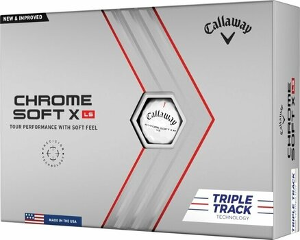 Нова топка за голф Callaway Chrome Soft X LS 2022 White Triple Track - 1